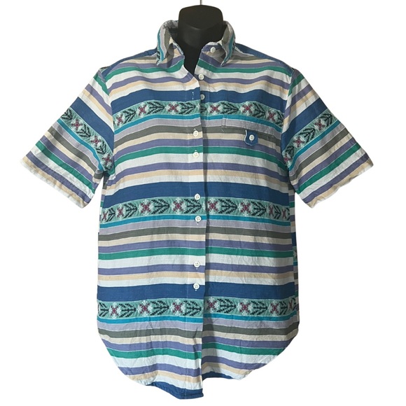 CABIN CREEK MULTI PRINT BUTTON DOWN - Picture 1 of 4